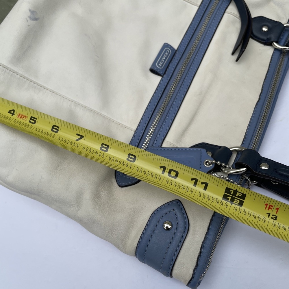 Coach Womens Hangbag Ivy/Blue F23922 Daisy spectator Emma Leather tote bag READ - Picture 9 of 16